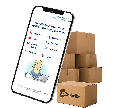 Aplicación móvil del casillero internacional ZenderBox
